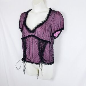 Sugar Thrillz Coquette Goth Corset Lingerie Top Womens 3X Romantic Lace Trim